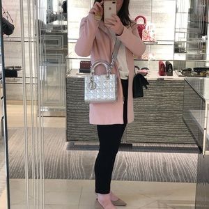 LucyParis light pink long coat with zipper